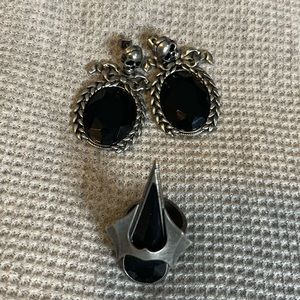 Killstar earrings and ring